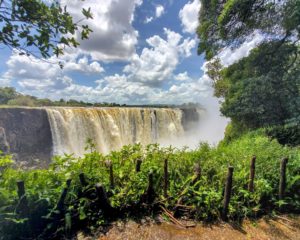 Victoria Falls section with walkway