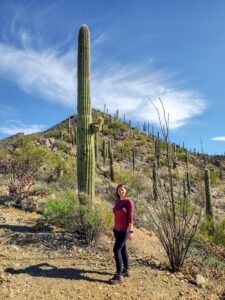 Steph at the ridgeline of Sendero-Esperanza