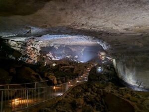 Cathedral Caverns tour through massive room